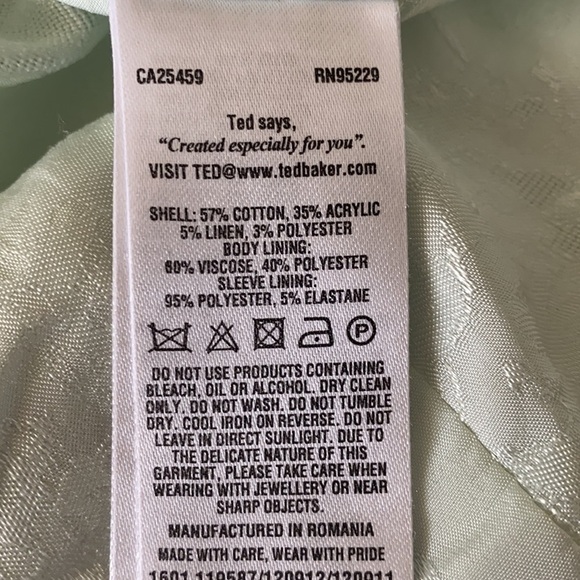 TED BAKER LONDON Mint/Cream/Gold Boucle Jacket - Picture 11 of 12